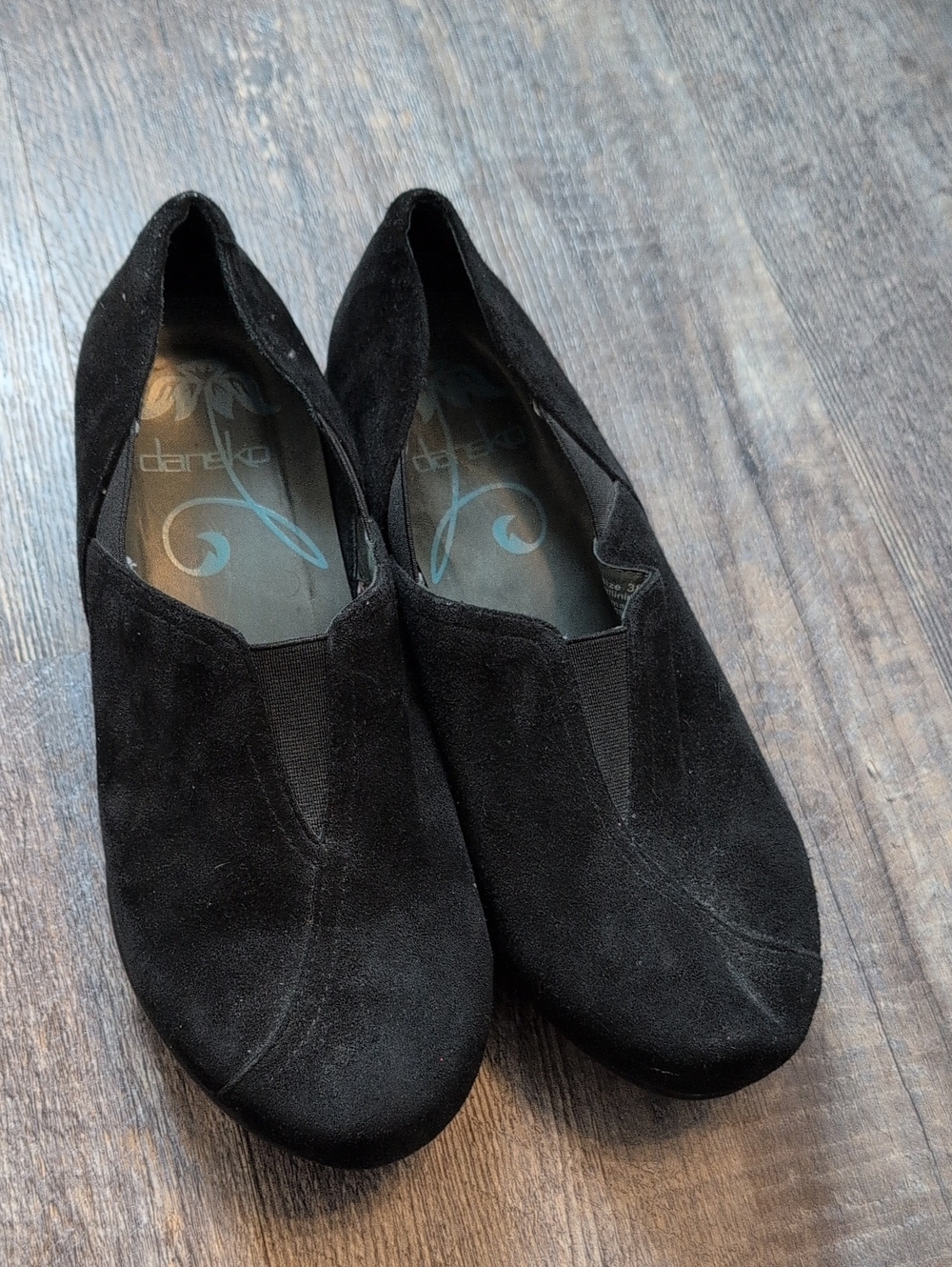 Dansko Black Suede Slip On Clogs Women's Size 7.5/8 EU Size 38 - Picture 7 of 7